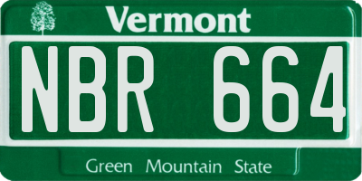 VT license plate NBR664