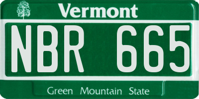 VT license plate NBR665