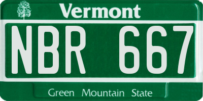 VT license plate NBR667