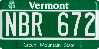 VT license plate NBR672
