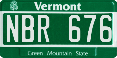 VT license plate NBR676