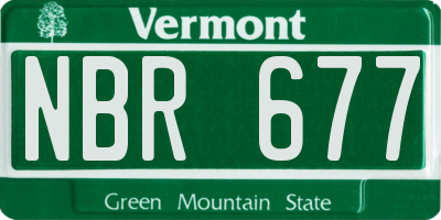 VT license plate NBR677