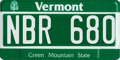VT license plate NBR680