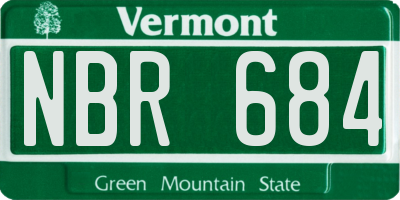 VT license plate NBR684