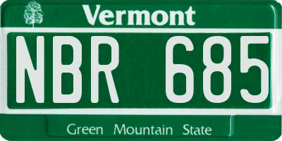 VT license plate NBR685