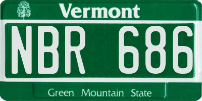 VT license plate NBR686