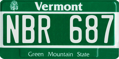VT license plate NBR687