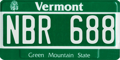VT license plate NBR688