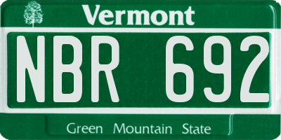 VT license plate NBR692