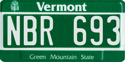 VT license plate NBR693