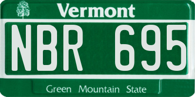 VT license plate NBR695