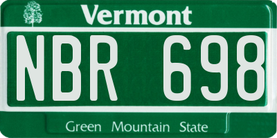 VT license plate NBR698