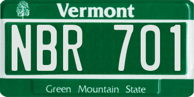 VT license plate NBR701