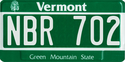 VT license plate NBR702