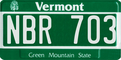 VT license plate NBR703