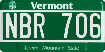 VT license plate NBR706