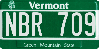 VT license plate NBR709