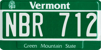 VT license plate NBR712