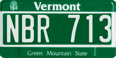 VT license plate NBR713