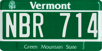 VT license plate NBR714
