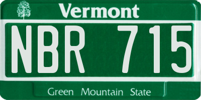 VT license plate NBR715