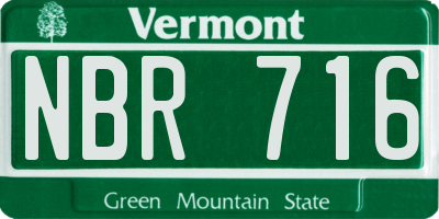 VT license plate NBR716