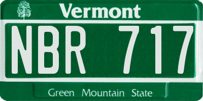VT license plate NBR717