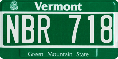 VT license plate NBR718