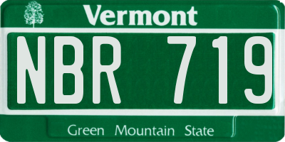 VT license plate NBR719