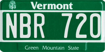 VT license plate NBR720