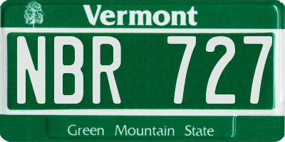 VT license plate NBR727