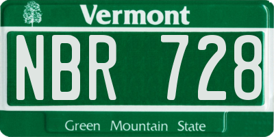 VT license plate NBR728