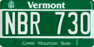 VT license plate NBR730