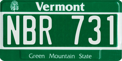 VT license plate NBR731