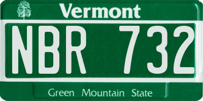 VT license plate NBR732
