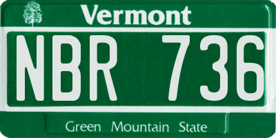 VT license plate NBR736
