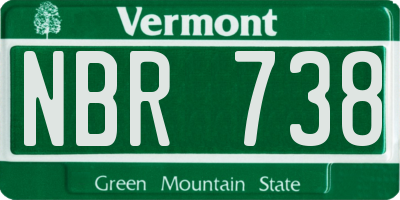 VT license plate NBR738