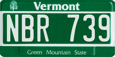 VT license plate NBR739