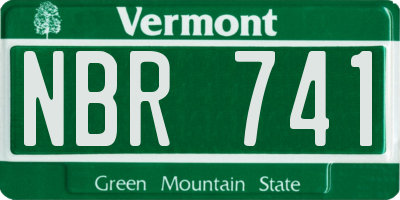 VT license plate NBR741