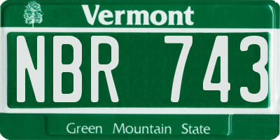 VT license plate NBR743