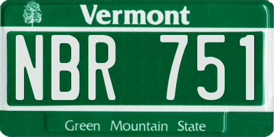 VT license plate NBR751