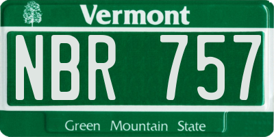 VT license plate NBR757