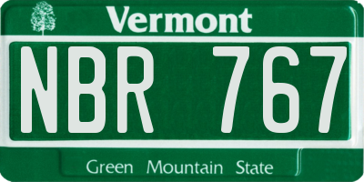 VT license plate NBR767