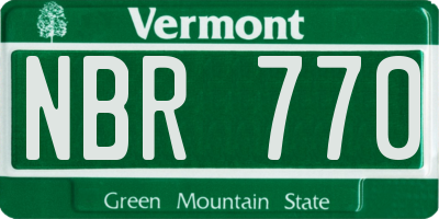 VT license plate NBR770