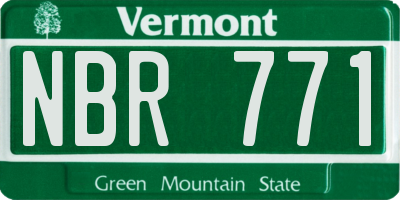 VT license plate NBR771