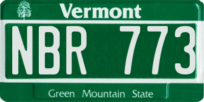 VT license plate NBR773