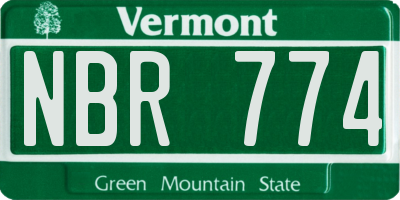 VT license plate NBR774