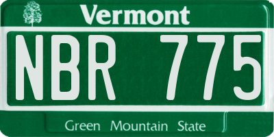 VT license plate NBR775