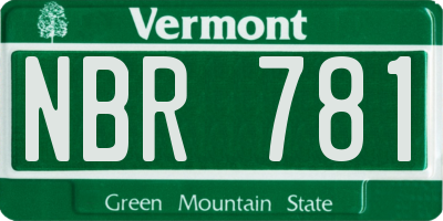 VT license plate NBR781