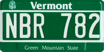VT license plate NBR782